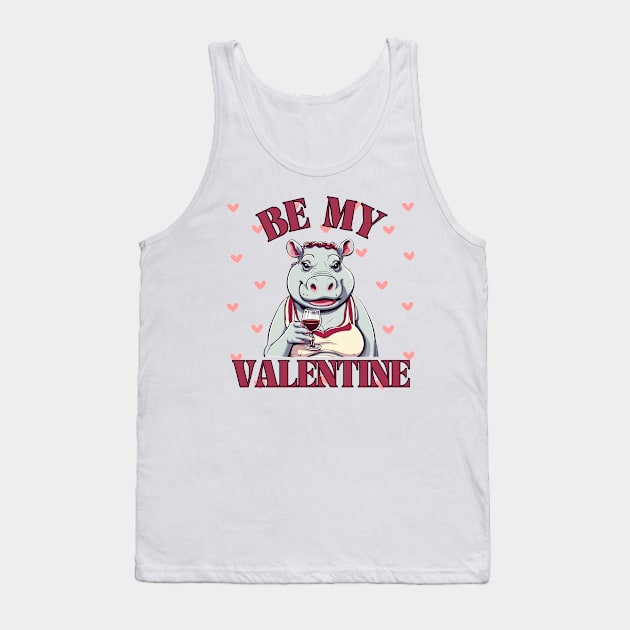 Be My Valentine Cute Hippo Lady Tank Top by stressless